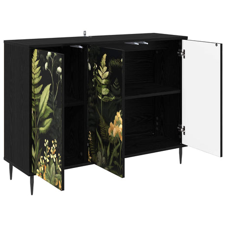 Wooden Storage Cabinet 102cm Wide With 3 Doors With Raised Feet - Rhenen