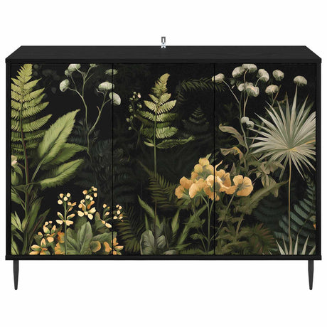Wooden Storage Cabinet 102cm Wide With 3 Doors With Raised Feet - Rhenen