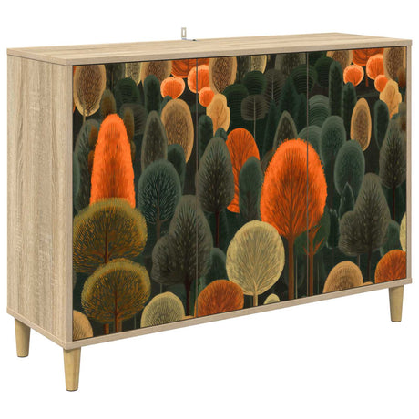 Wooden Storage Cabinet 102cm Wide With 3 Doors - Zaandam
