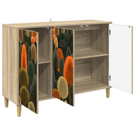 Wooden Storage Cabinet 102cm Wide With 3 Doors - Zaandam