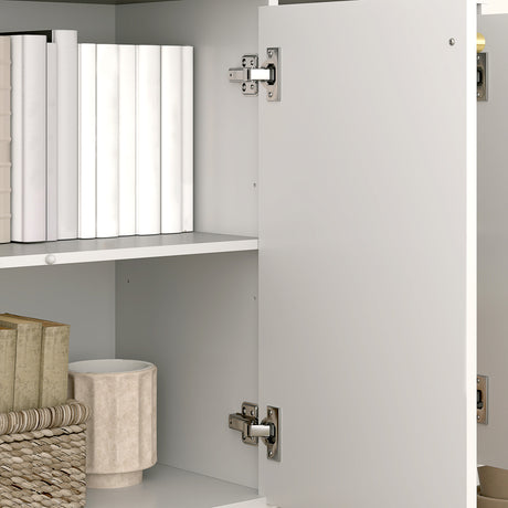 Wooden Storage Cabinet 106.5cm Wide With 3 Doors - Velmora