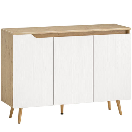 Wooden Storage Cabinet 107cm Wide With 3 Doors - Velmora