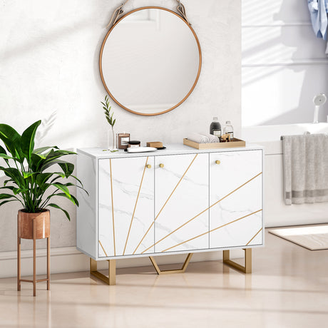Wooden Storage Cabinet 107cm Wide With 3 Drawers - Velmora