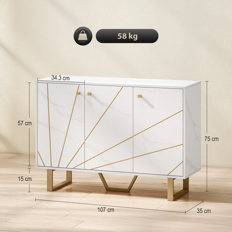Wooden Storage Cabinet 107cm Wide With 3 Drawers - Velmora