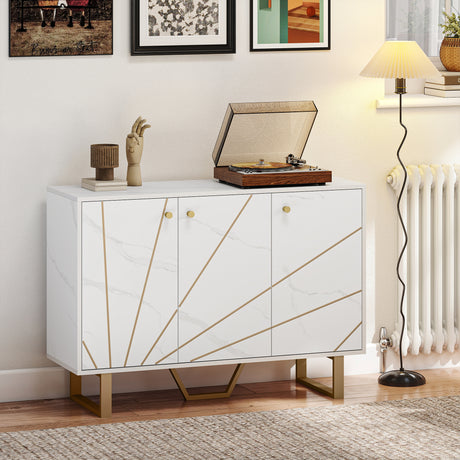 Wooden Storage Cabinet 107cm Wide With 3 Drawers - Velmora