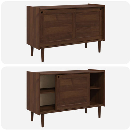 Wooden Storage Cabinet 114cm Wide With 2 Sliding Doors - Bilbao