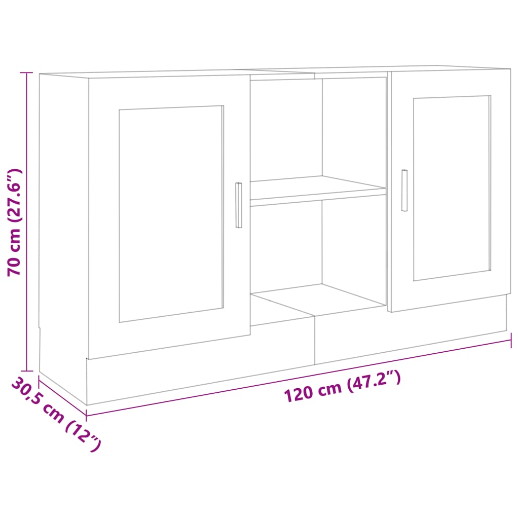 Wooden Storage Cabinet 120cm Wide With 2 Doors - Vantage Home