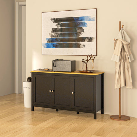 Wooden Storage Cabinet 120cm Wide With 3 Doors - Velmora