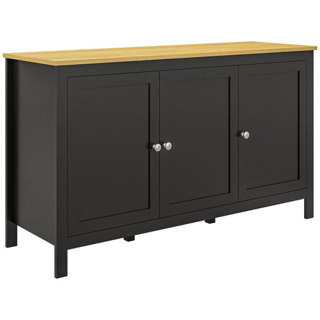 Wooden Storage Cabinet 120cm Wide With 3 Doors - Velmora