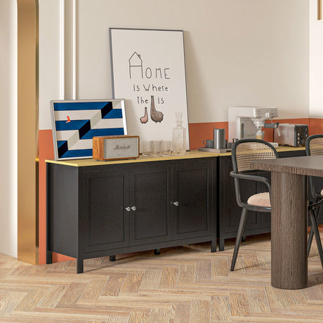 Wooden Storage Cabinet 120cm Wide With 3 Doors - Velmora