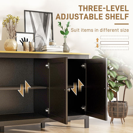 Wooden Storage Cabinet 120cm Wide With 3 Doors - Velmora