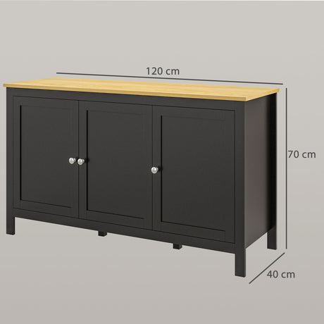Wooden Storage Cabinet 120cm Wide With 3 Doors - Velmora