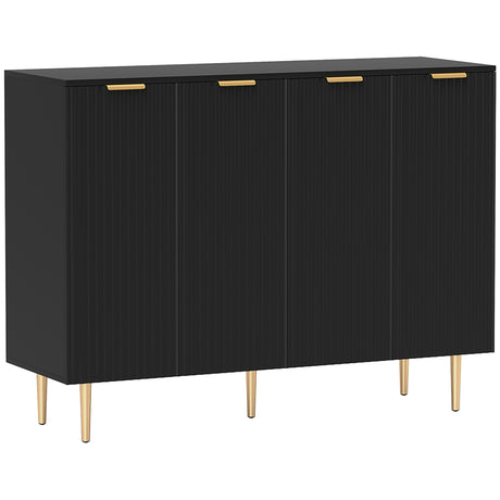 Wooden Storage Cabinet 120cm Wide With 4 Doors - Velmora