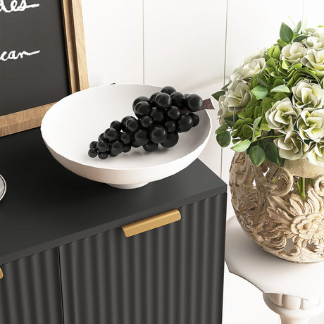 Wooden Storage Cabinet 120cm Wide With 4 Doors - Velmora