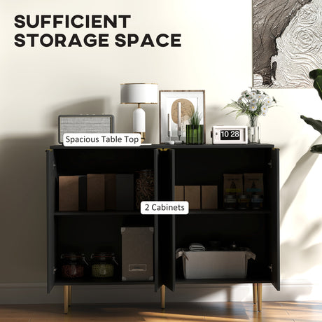 Wooden Storage Cabinet 120cm Wide With 4 Doors - Velmora
