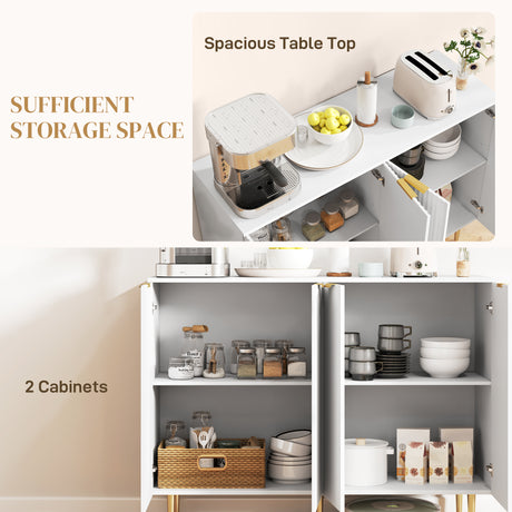 Wooden Storage Cabinet 120cm Wide With 4 Doors - Velmora