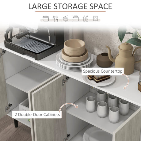Wooden Storage Cabinet 121cm Wide With 4 Doors - Velmora