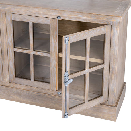 Wooden Storage Cabinet 180cm Wide With 4 Doors - Haldon
