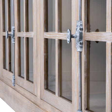 Wooden Storage Cabinet 180cm Wide With 4 Doors - Haldon