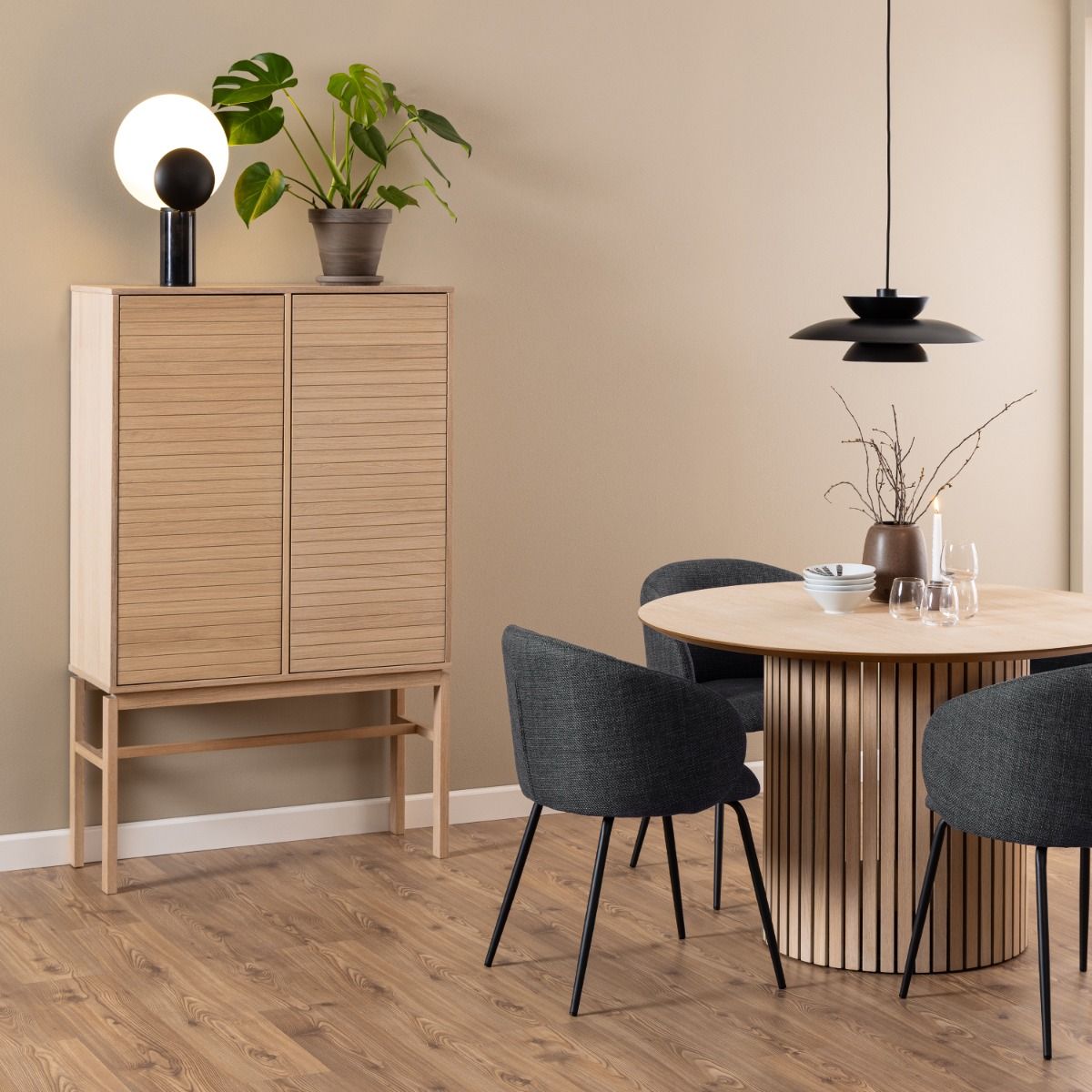 Wooden Storage Cabinet With 2 Doors And 4 Shelves - Linley