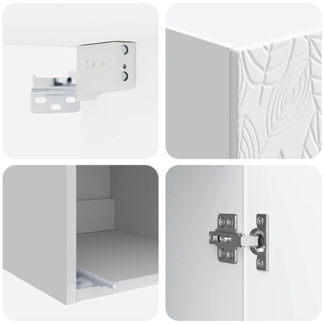 Wooden Storage Cabinet 33cm Wide Wall Hung With 1 Door - Vantage Home