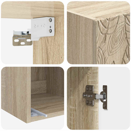 Wooden Storage Cabinet 33cm Wide Wall Hung With 1 Door - Vantage Home