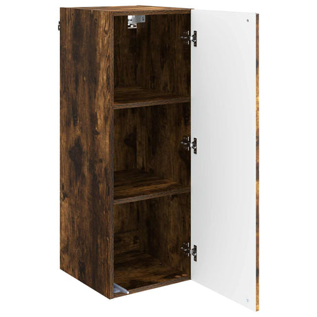 Wooden Storage Cabinet 33cm Wide Wall Hung With 1 Door - Vantage Home