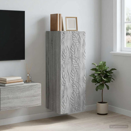 Wooden Storage Cabinet 33cm Wide Wall Hung With 1 Door - Vantage Home