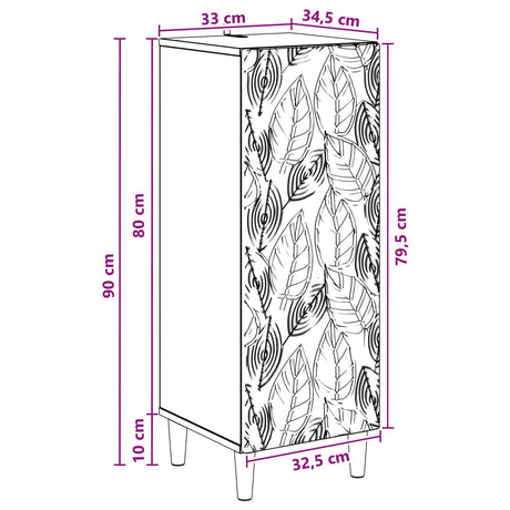 Wooden Storage Cabinet 33cm Wide With 1 Door - Vantage Home