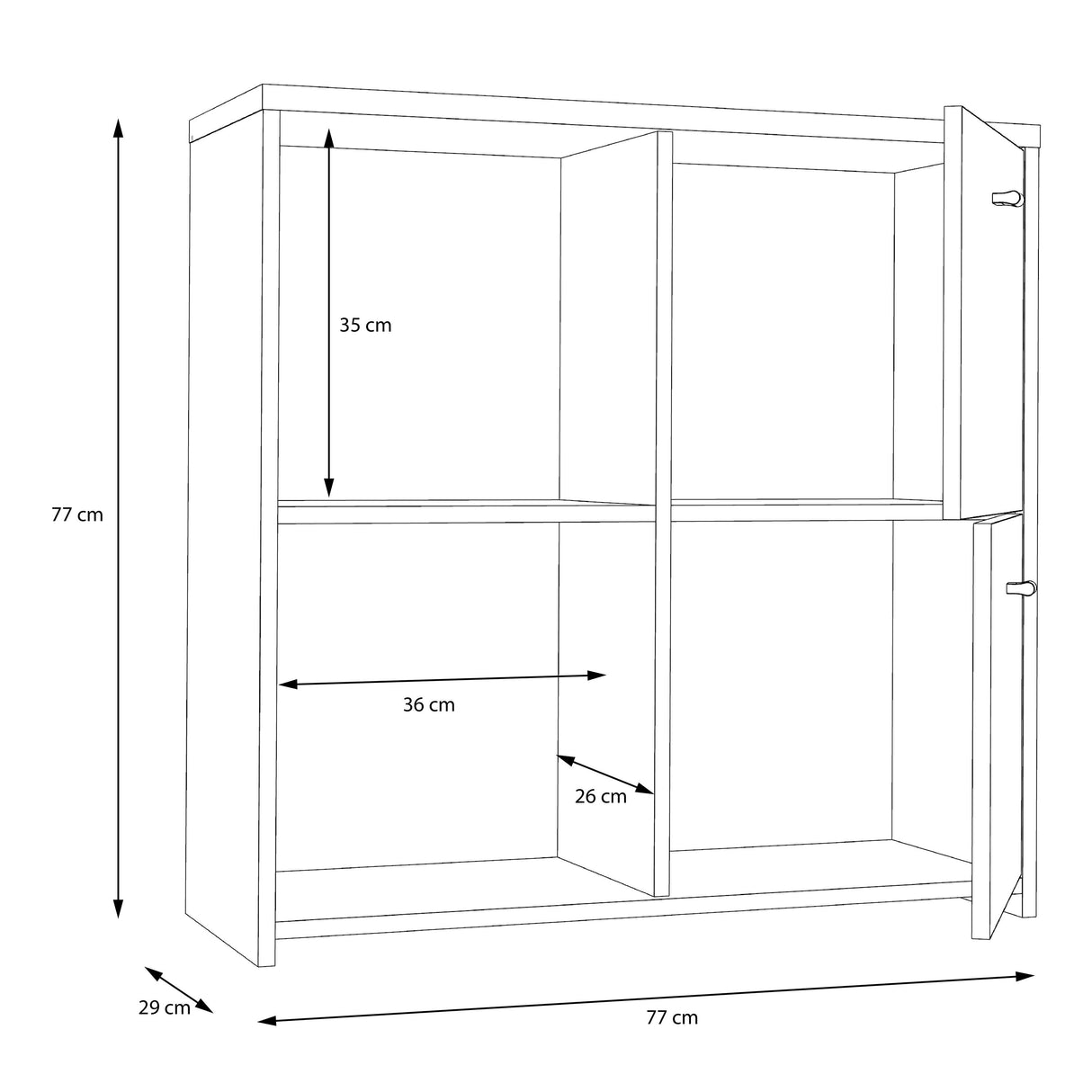 Wooden Storage Cabinet With 4 Doors - Best Chest