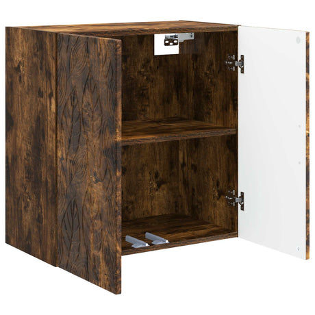 Wooden Storage Cabinet 59cm Wide Wall Hung With 2 Doors - Vantage Home