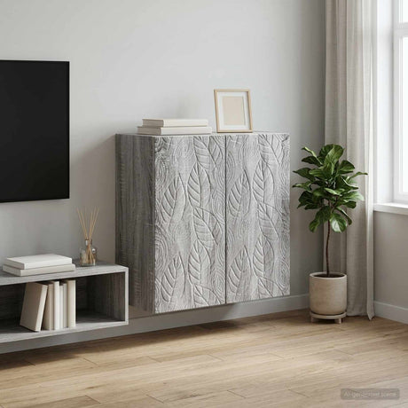 Wooden Storage Cabinet 59cm Wide Wall Hung With 2 Doors - Vantage Home