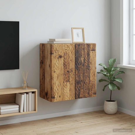 Wooden Storage Cabinet 59cm Wide Wall Hung With 2 Doors - Vantage Home