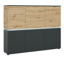 Wooden Storage Cabinet With 6 Doors And LED Lights - Luci