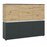 Wooden Storage Cabinet With 6 Doors And LED Lights - Luci