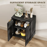 Wooden Storage Cabinet 60cm Wide With 2 Doors And Gold Legs - Velmora