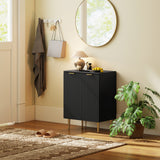 Wooden Storage Cabinet 60cm Wide With 2 Doors And Gold Legs - Velmora