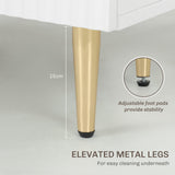 Wooden Storage Cabinet 60cm Wide With 2 Doors And Gold Legs - Velmora