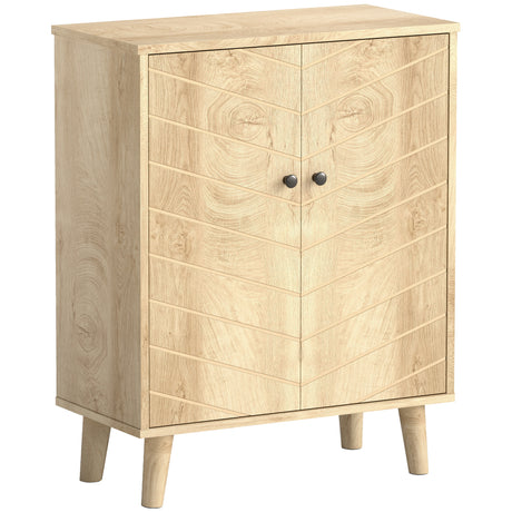 Wooden Storage Cabinet 60cm Wide With 2 Doors - Velmora