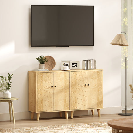 Wooden Storage Cabinet 60cm Wide With 2 Doors - Velmora