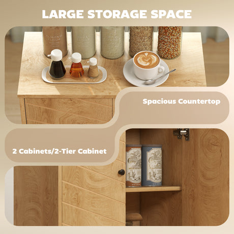 Wooden Storage Cabinet 60cm Wide With 2 Doors - Velmora
