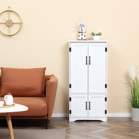 Wooden Storage Cabinet 60cm Wide With 4 Doors - Velmora