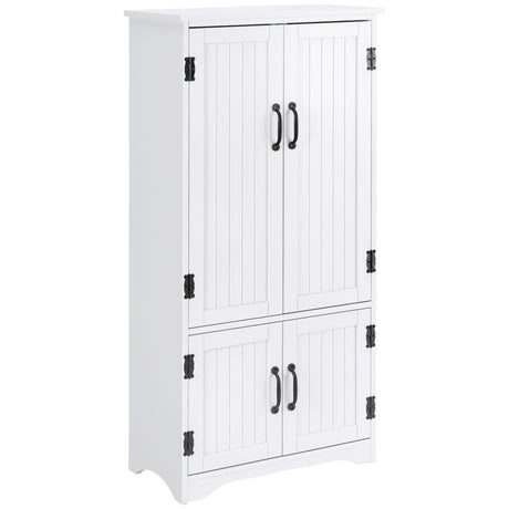 Wooden Storage Cabinet 60cm Wide With 4 Doors - Velmora
