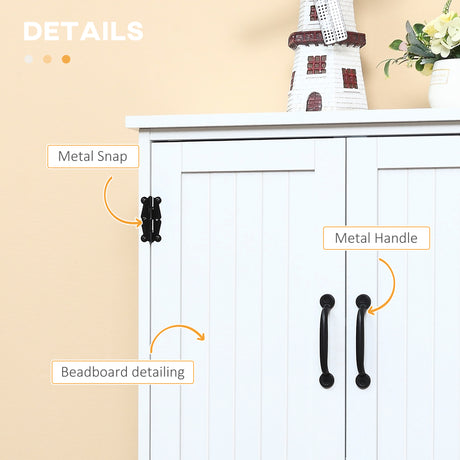 Wooden Storage Cabinet 60cm Wide With 4 Doors - Velmora