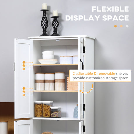 Wooden Storage Cabinet 60cm Wide With 4 Doors - Velmora
