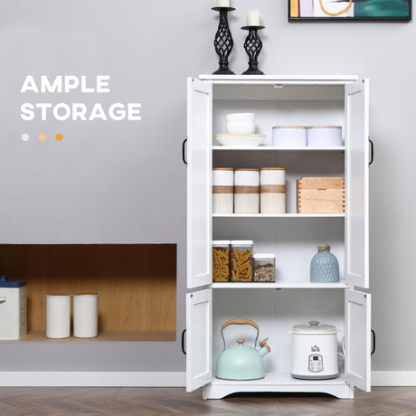 Wooden Storage Cabinet 60cm Wide With 4 Doors - Velmora