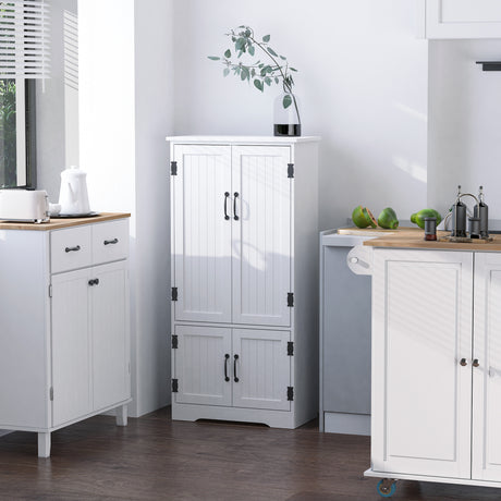 Wooden Storage Cabinet 60cm Wide With 4 Doors - Velmora