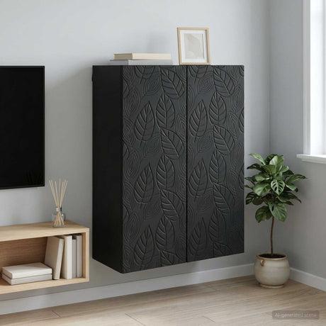 Wooden Storage Cabinet 66cm Wide Wall Hung With 2 Doors - Vantage Home