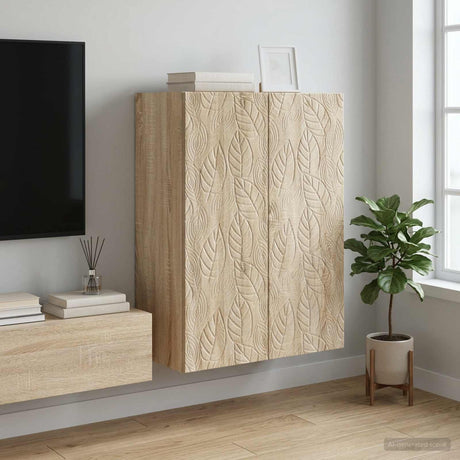 Wooden Storage Cabinet 66cm Wide Wall Hung With 2 Doors - Vantage Home
