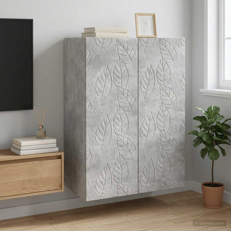 Wooden Storage Cabinet 66cm Wide Wall Hung With 2 Doors - Vantage Home